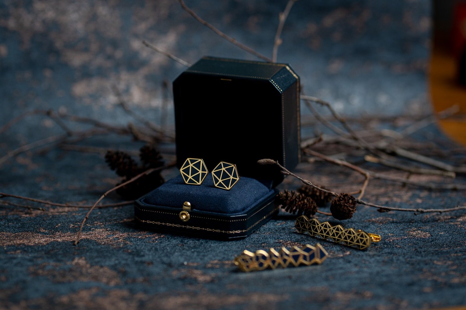 D20 Dice Cufflinks: Silver or Gold - Range of Enamel Colors - DnD Geeky Formalwear