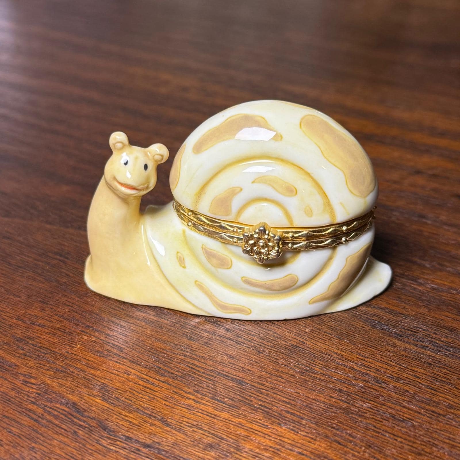 Vintage Westland Giftware 1999 Snail Trinket Box Porcelain Hinged Figurine #4618