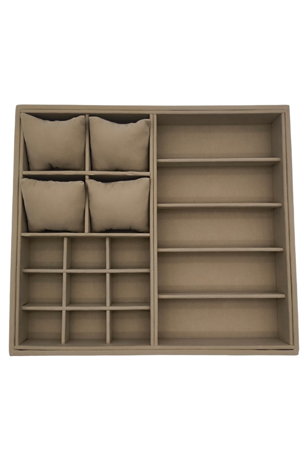 Homebiente Sütlü Kahve Kadife Takı Organizer 35x31 cm Saat Gözlük Kutusu